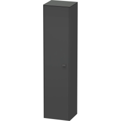 Пенал Duravit Brioso L, 42x36x177 см, подвесной, (левый), с дверцей, с полкой, со стеклянными полками, цвет: графит матовый, в ванную комнату