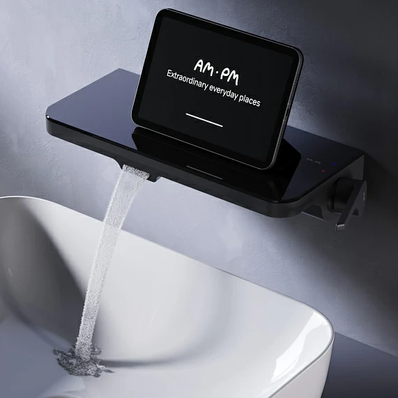 Смеситель для раковины/умывальника AM.PM Func встраиваемый, однорычажный, неповоротный, керамический, латунь, цвет черный