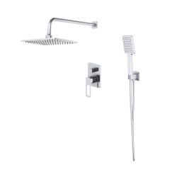Душевая система встраиваемая IDDIS Slide цвет хром, комплект: смеситель, верхняя лейка с тропическим душем, ручная лейка, душевой шланг 1,5 м скрытого монтажа