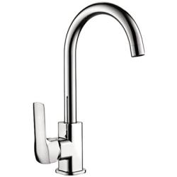 Смеситель для кухни/мойки LEDEME, однорычажный, поворотный, латунный, длина излива 187 мм, латунь, цвет хром