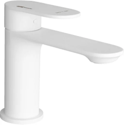 Смеситель для раковины/умывальника WasserKRAFT Mindel, однорычажный, неповоротный, керамический, длина излива 130 мм, латунь, цвет белый матовый