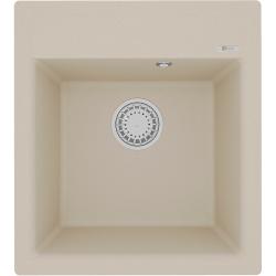 Мойка кухонная Lemark HANKA 450, 50х45х19,7 см, врезная, кварцгранит, прямоугольная, цвет бежевый, без отверстия под смеситель, без крыла, слив-перелив, врезная в столещницу, для кухни
