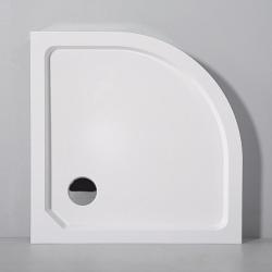 Душевой поддон Cezares Tray, 90х90х15 см, четверть круга/угловой, стеклокомпозит, низкий, белый, с бортиком, литой, литьевой, для душа