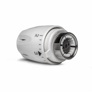 Головка термостатическая Kromwell М30х1,5 жидкостная, от +7 до +28°С для автоматического поддержания заданной температуры, цвет белый