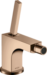 Смеситель для биде Axor Citterio однорычажный, керамический, фиксированный излив, длина 11,2 см, латунь, цвет полированное красное золото, без шланга/лейки, со сливным гарнитуром