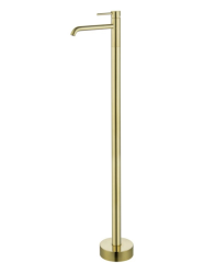 Смеситель для раковины/умывальника Aquatek Европа напольный, однорычажный, неповоротный/фиксированный, излив длина 220 мм высота 1052 мм латунь, цвет шлифованное золото