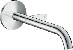 Смеситель для раковины/умывальника Axor One Select, однорычажный, настенный/встраиваемый, скрытого монтажа, фиксированный излив, длина излива 22 см, керамический, латунь, цвет хром, незапираемый сливной набор