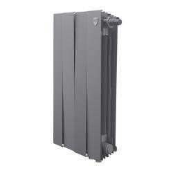 Радиатор отопления Royal Thermo PianoForte 500 Silver Satin VDR80 (4 секции) биметаллический, нижнее, правое подключение, для квартиры, дома, водяные, мощность 720 Вт, настенный, батарея, серебро