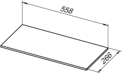 Полка для стеллажа Allen Brau Liberty 60, 558х266х10 мм цвет бежевый структ, прямоугольная, керамогранит 