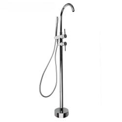 Смеситель для ванны/душа Accoona, напольный, однорычажный, неповоротный, керамический, длина излива 200 мм, латунь, цвет хром