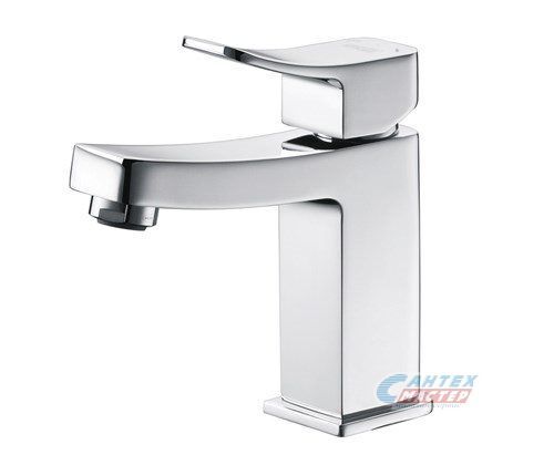 Смеситель для раковины Wasserkraft Aller однорычажный, излив короткий, длина 107 мм, керамический, латунь, цвет хром, без донного клапана