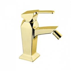 Смеситель для биде Cezares Legend, однорычажный, низкий, длина излива 113 мм, неповоротный, керамический, латунь, цвет золото 24 карат, с донным клапаном