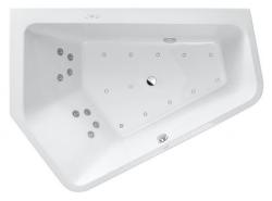 Ванна Duravit Paiova 5 177х130 см гидромассажная, пристенная, акриловая, цвет: белый, с рамой/сливом-переливом/фронтальной панелью, асимметричная/угловая, с системой гидромассажа Combi-System P, c двумя наклонами для спины, левая