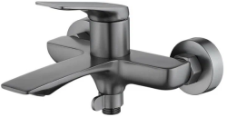 Смеситель для ванны/душа Haiba, однорычажный, настенный, неповоротный, латунь, длина излива 198 мм, керамический, цвет пепельный