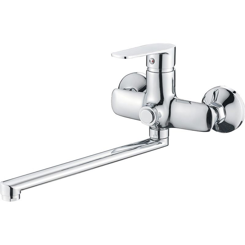 Смеситель для ванны/душа HAIBA CRON однозахватный, хромированный, настенный, излив длинный 345 мм, поворотный, силумин, цвет хром