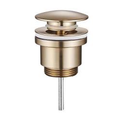 Донный клапан Raglo R600.01.03, без перелива, фиксированный, цвет сатин золотой, click/clack, 64 мм, латунь, для раковины/умывальника 