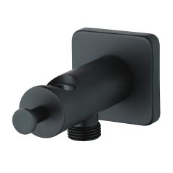 Шланговое подключение Lemark, цвет черный, с держателем душевой лейки, резьбовое соединение, настенное, для душа/ванной