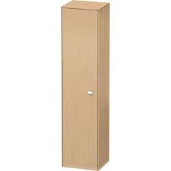 Пенал Duravit Brioso L, 42x36x177 см, подвесной, (левый), с дверцей, с полкой, со стеклянными полками, цвет: натуральный дуб/хром, в ванную комнату