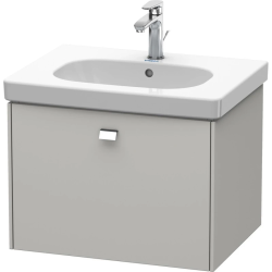 Тумба под раковину Duravit Brioso, 62х46,9х45,2 см, подвесная, 1 выдвижной ящик, ДСП, цвет: бетонно-серый/хром, шкафчик навесной, механизм доводчика, прямоугольная, правая/левая, в ванную комнату
