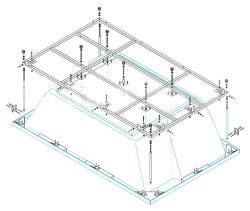 Каркас Cezares 190х145 см для ванны, металлический, цвет хром, четыре опоры, прямоугольный, правый/левый правосторонний/левосторонний, универсальный для ванны
