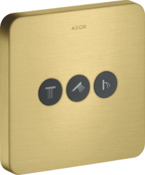 Вентиль Axor ShowerSelect softsquare запорный/переключающий, для 3 потребителей, скрытого монтажа, настенный, 17х17 см, квадратный, латунь, цвет: шлифованная медь, встраеваемый/встроенный, для ванны/душа