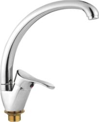 Смеситель для кухни/мойки Accoona, однорычажный, поворотный, керамический, длина излива 238 мм, цинк, цвет хром