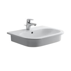 Раковина DURAVIT D-Code 54,5х43,5х18, встраиваемая сверху, прямоугольная, санфарфор, цвет белый, с 1 отверстием под смеситель, слив/перелив