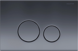 Кнопка смыва Aquatek KDI-0000039 прямоугольная, цвет оружейная сталь, нержавеющая сталь, клавиша управления (клавиши круглые) для сливного бачка, инсталляции унитаза, двойная, механическая, панель, универсальная, размер 245,5х165,5х6,8 мм