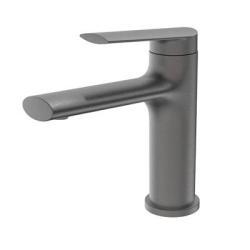 Смеситель для раковины/умывальника Splenka S50.10.09 однорычажный, неповоротный, фиксированный излив, длина 128 мм, высота 114 мм, латунь, цвет графит