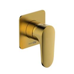 Смеситель для душа WasserKRAFT Havel, однорычажный, встраиваемый, керамический, без излива, без душевого комплекта, латунь, цвет золото матовое