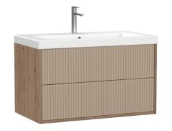 Тумба под раковину Cersanit CLASSIC RIBBLE 80 для COMO 80, подвесная, цвет бежевый, 2 выдвижных ящика, прямоугольная