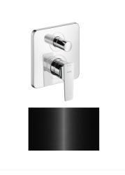 Смеситель для ванны Axor Citterio E однорычажный, скрытого монтажа, настенный/встраиваемый, квадратный, латунный, без излива, керамический, цвет полированный черный хром, без душевого шланга/лейки, с защитной комбинацией EN1717