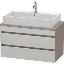 Тумба под раковину для консоли/столешницы Duravit DuraStyle 90х47,8х51,2 см, подвесная, ДСП, цвет: бетонно-серый/базальт, 2 выдвижных ящика, прямоугольная