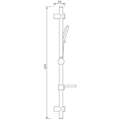 Душевой гарнитур Splenka S470.01 наружного монтажа, высота 600 мм, цвет хром, комплект: стойка/лейка/шланг/мыльница, нержавеющая сталь/пластик