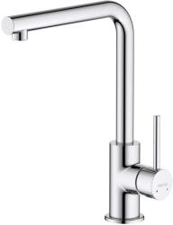 Смеситель для кухни/мойки Aquatek Европа однорычажный, поворотный, латунный, Г-излив, длина излива 200 мм, цвет хром