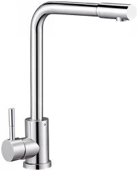 Смеситель для кухни/мойки Solone, однорычажный, поворотный, керамический, длина излива 211 мм, нержавеющая сталь, цвет хром