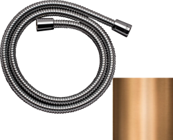Шланг для душа Axor 200 см, 1/2” и 1/2”  для душа/лейки/ванны, в металлической оплетке, без лейки, внутренняя резьба, металлический, цвет полированная бронза, душевой, для душа/ванной