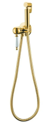 Смеситель с гигиеническим душем Boheme Imperiale, встраиваемый, однорычажный, керамический, без излива, с гибким шлангом/лейкой, латунь, цвет золото Смеситель с гигиеническим душем Boheme Imperiale, встраиваемый, однорычажный, керамический, без излива, с гибким шлангом/лейкой, латунь, цвет золото