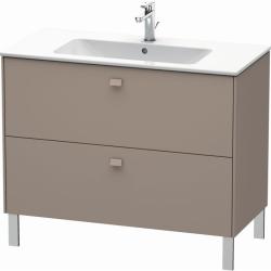 Тумба под раковину Duravit Brioso, 102х46,9х69,3 см, напольная, цвет: базальт, 2 выдвижных ящика, ДСП, прямоугольная, левая/правая, для раковины D-Code, в ванную комнату