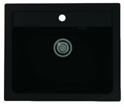 Мойка кухонная ALVEUS GRANITAL ATROX 30 CARBON-G91 59х50х19,5 см, врезная, искусственный гранит, прямоугольная, цвет карбон, с отверстием под смеситель, в комплекте с сифоном 1132823