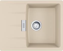 Мойка кухонная Franke CENTRO CNG 611/211-62, 62х50 см, врезная, искусственный гранит (Fragranite+), прямоугольная, цвет бежевый, без отверстия под смеситель, с крылом, оборачиваемая