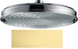 Верхний душ AXOR Montreux 240, настенный/потолочный монтаж, круглый, с 1 режимом, размер 24 см, металлический, цвет: шлифованная медь, для душа/ванной