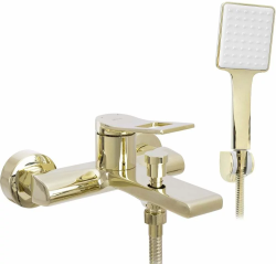 Смеситель для ванны/душа REA SOUL настенный, однорычажный, неповоротный, длина излива 180 мм, латунь, цвет золото