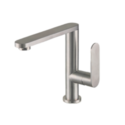 Смеситель для раковины/умывальника AQUEDUC однорычажный, неповоротный, керамический, длина излива 185 мм, высота 160 мм нержавеющая сталь, цвет сталь 345745