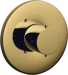 Вентиль Axor Starck 1/2", 3/4" запорный, скрытого монтажа, настенный, круглый, латунь, цвет: полированное золото, керамический, встраеваемый/встроенный, для встраиваемых систем