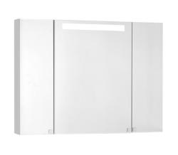 Зеркальный шкаф Акватон Мадрид 100, 100х75х15,3 см, подвесной, с LED/ЛЕД-подсветкой, цвет белый, зеркало, 3 распашные дверцы, механизм доводчика, прямоугольный