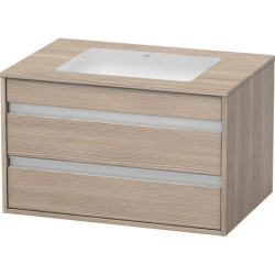 Тумба под раковину для консоли/столешницы Duravit Ketho 100х55х49,6 см, подвесная, ДСП, цвет: сосна серебристая, 2 выдвижных ящика, для встраиваемой сверху раковины, прямоугольная