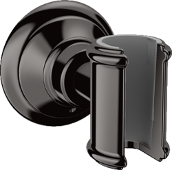 Держатель для душевой лейки Axor Montreux, настенный, металлический, цвет: полированный черный хром, для душевой лейки/шланга, для душа/ванной/душевой кабины