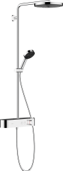 Душевая система Hansgrohe Pulsify S Showerpipe 260 1jet EcoSmart с ShowerTablet Select 400 ХР, комплект: верхний душ/ручной душ/термостат для душа/душевая штанга/держатель для душа/штанга для душа, пластик, цвет хром, наружного монтажа