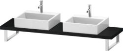 Столешница Duravit Brioso, для консоли, консольное полотно, 80х48 см, ДСП, прямоугольная, цвет: дуб черный,  для двух раковин/умывальников/рукомойников, 2 выреза под раковину, установка по краям